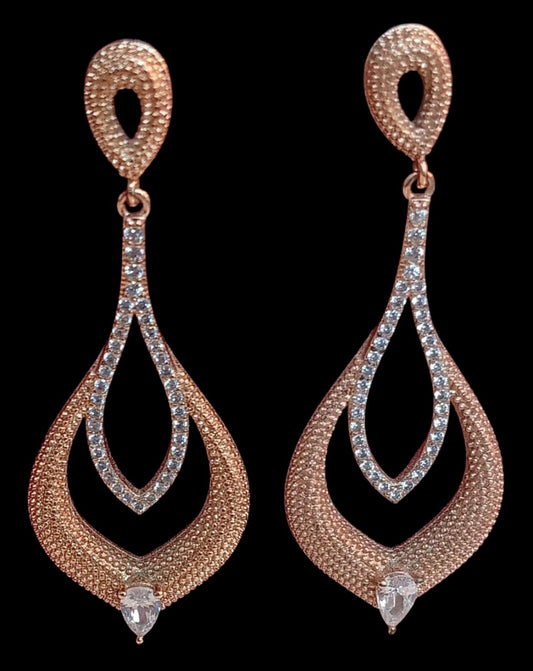 Aretes doble Gota Rose Gold